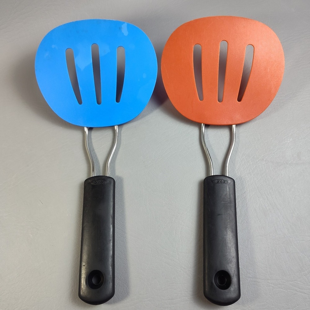 OXO Good Grips Silicone Flexible Pancake Turner Spatula Flipper Red & Blue 11"